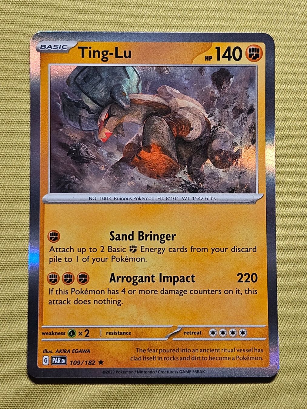 Pokémon Sammelbilder & Trading cards: Paradox Rift - Ting-Lu 109/182 EN – Gebraucht aus Bellinzona von Pokemarco