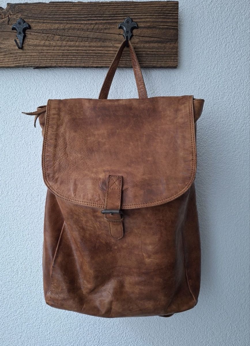 Zaini: Bear Lederrucksack cognac-braun – Usato da Winterthur venduto da Fiore0011