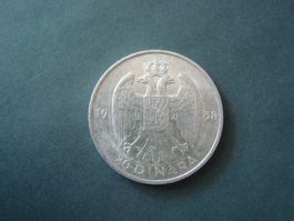 Yugoslavia 20 Dinar 1938  silber