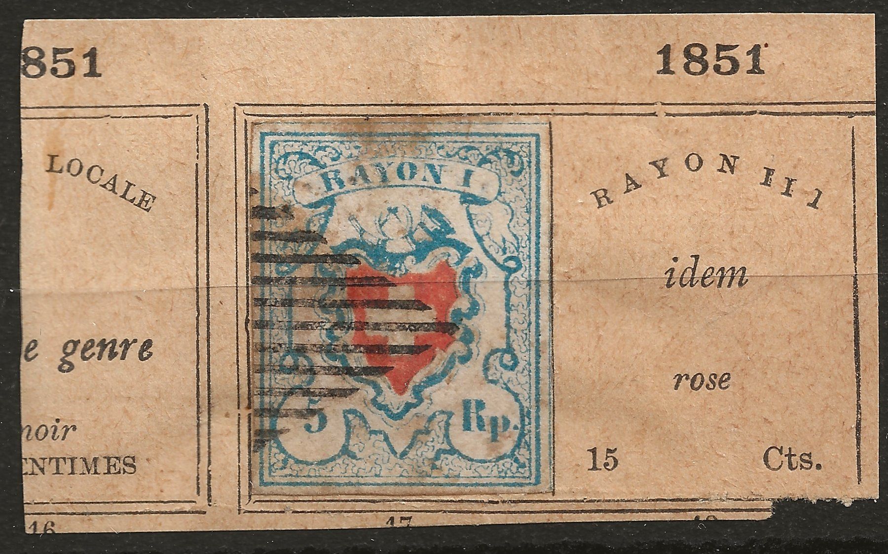 Alle Briefmarken: Rayon I Stein A2-U Type 13 / CHF 900.-- – Gebraucht aus Zürich von Snoopy74 1
