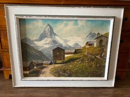 Ölgemälde "Matterhorn" gerahmt , signiert - sehr schön!