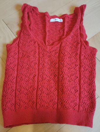 Maglione senza maniche con motivo a rete taglia S