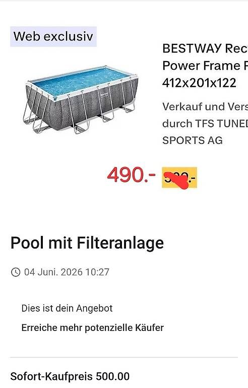 Piscine: Pool mit Filteranlage und div. Zubehör – Usato da Tuggen venduto da chrigi.9