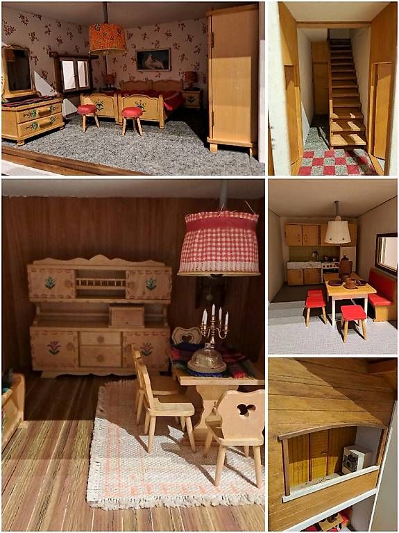 Case e mobili per bambole: Wunderschönes, antikes Holz - Puppenhaus – Usato da Rotkreuz venduto da Blubberli1 1