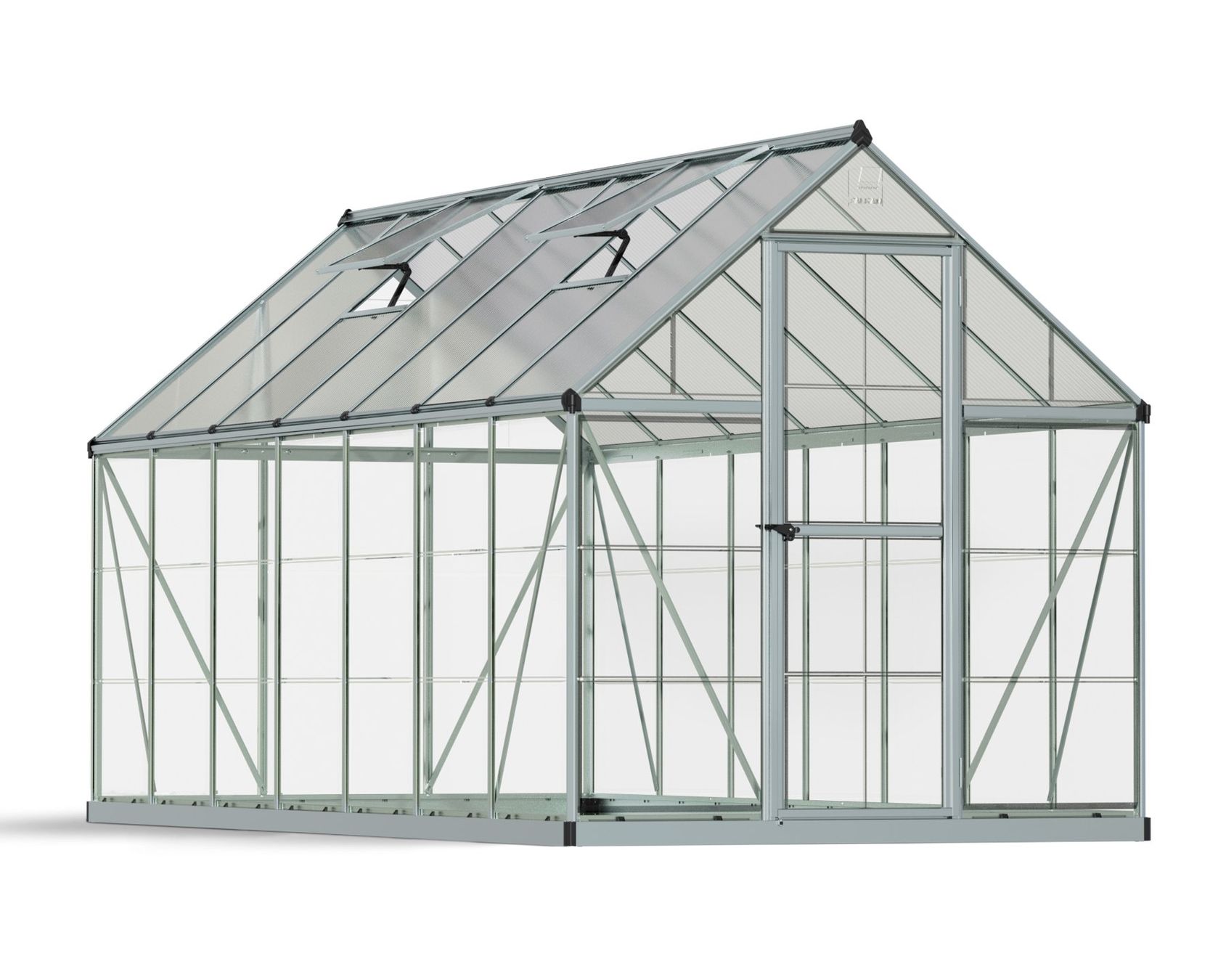Gartenhäuser & Gewächshäuser: Gewächshaus Hybrid 2 x 4.3 silber – Neu und originalverpackt aus Erlinsbach von Home-World
