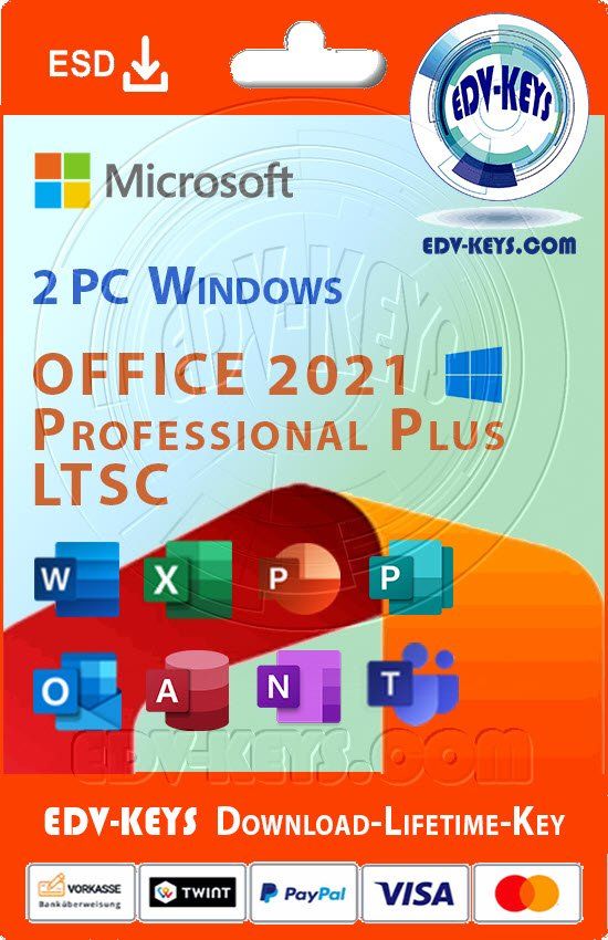 Microsoft Applications: Microsoft Office 2021 Professional Plus 2 PC Lifetime – D'occasion à Langenthal par Reda