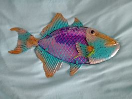 Poisson déco en métal,couleurs vives!Perfekter Hingucker !