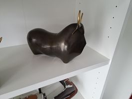 Sculpture Taureau Art Déco Bronze Massif - Élégant! 48
