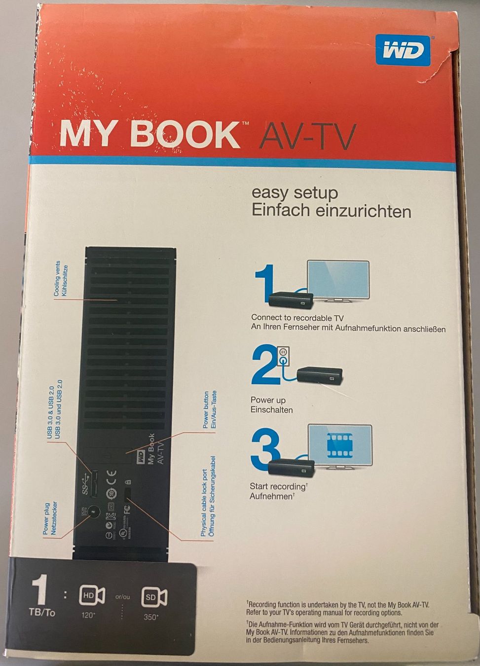Western Digital Harddisks: WD MY BOOK AV-TV 1TB – Neu (gemäss Beschreibung) aus Bex von 1_style 1