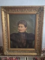 Ölgemälde Ed. Haspekl Porträt Frau Goldrahmen antik