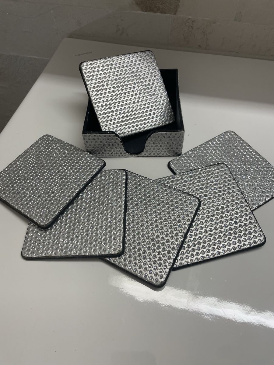 Untersetzer: Silver Glitter Coasters - Set of 6 – Neu und originalverpackt aus Buttikon SZ von trzurigo