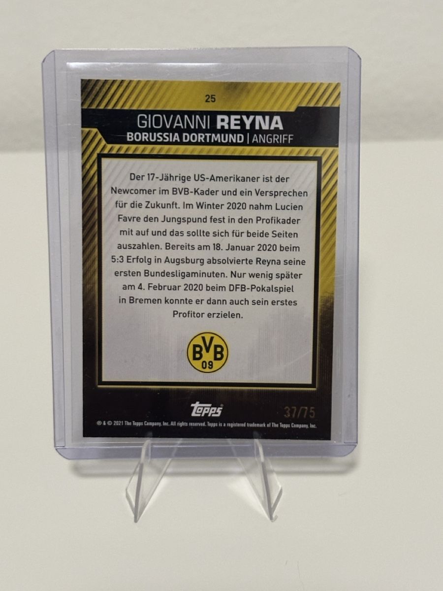 Topps Carte collezionabili: Topps Giovanni Reyna BVB 37/75 – Nuovo (secondo la descrizione) da Rümlang venduto da gt20 1