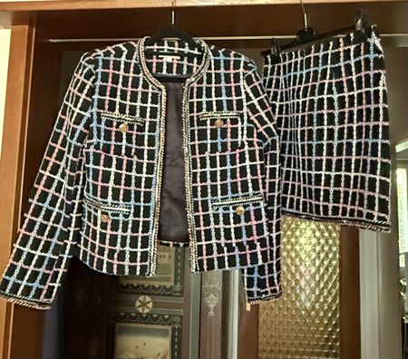 Kostüm Jacke und Rock Karo Grösse S guter Zustand
