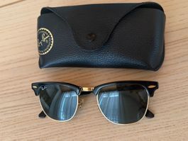 Sonnenbrille Ray-Ban Clubmaster Schwarz Gold guter Zustand