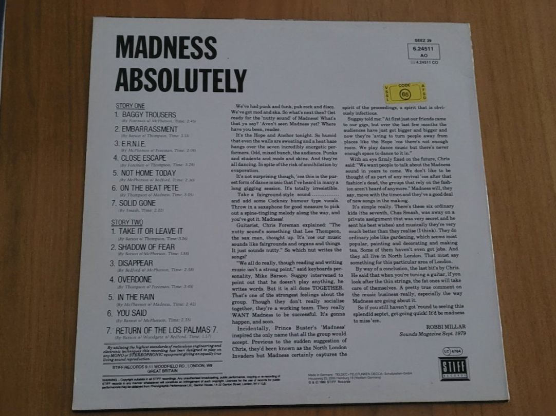 Dischi in vinile: LP  Madness – Usato da Martigny venduto da MZ-67 1