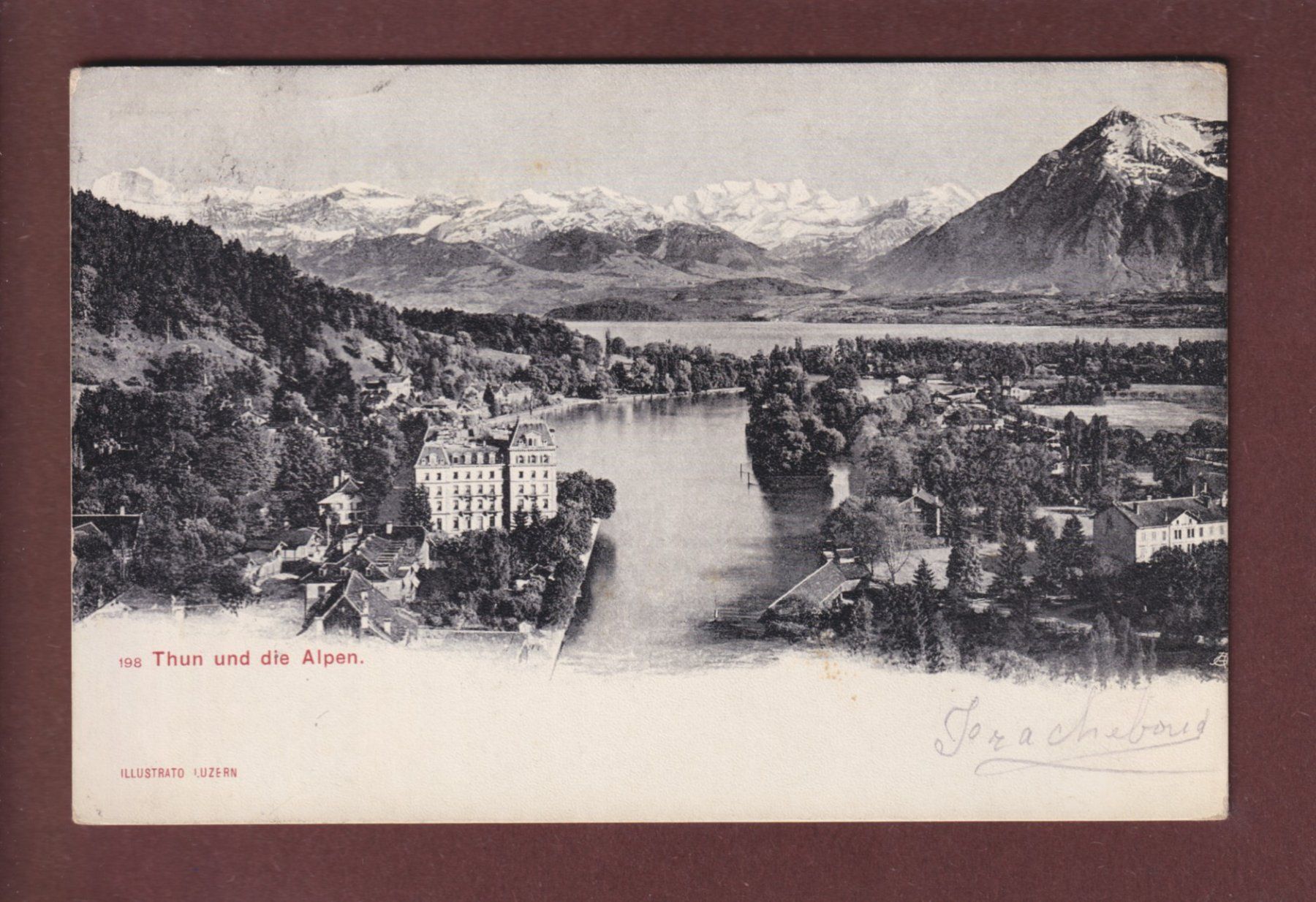 Cartoline postali: THUN und die Alpen - 1909 – Usato da Pully venduto da nicecards