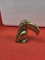 Deko Figur Tukan aus Messing kleiner Vogel massiv