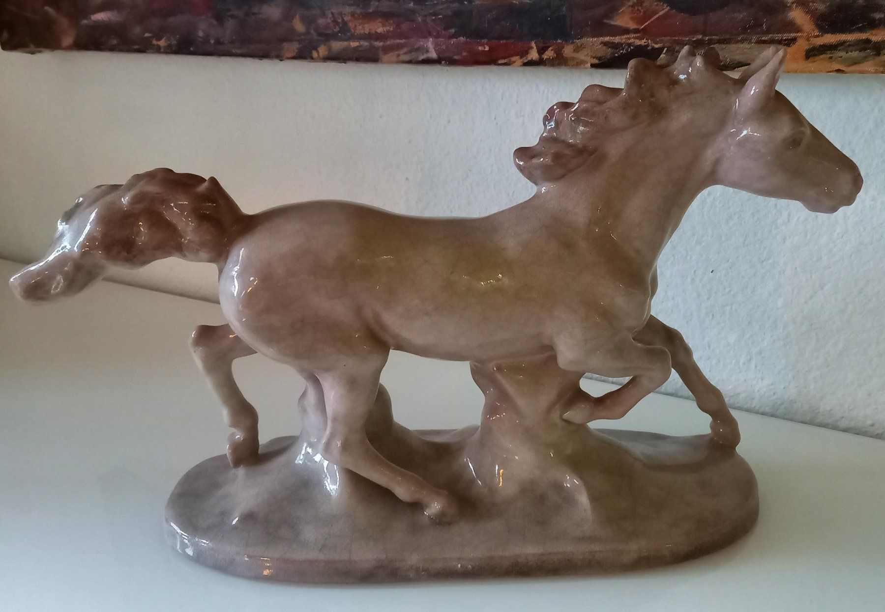 Figuren: Wunderschönes, grosses Karlsruher Majolika-Pferd – Gebraucht aus Wallisellen von prada008