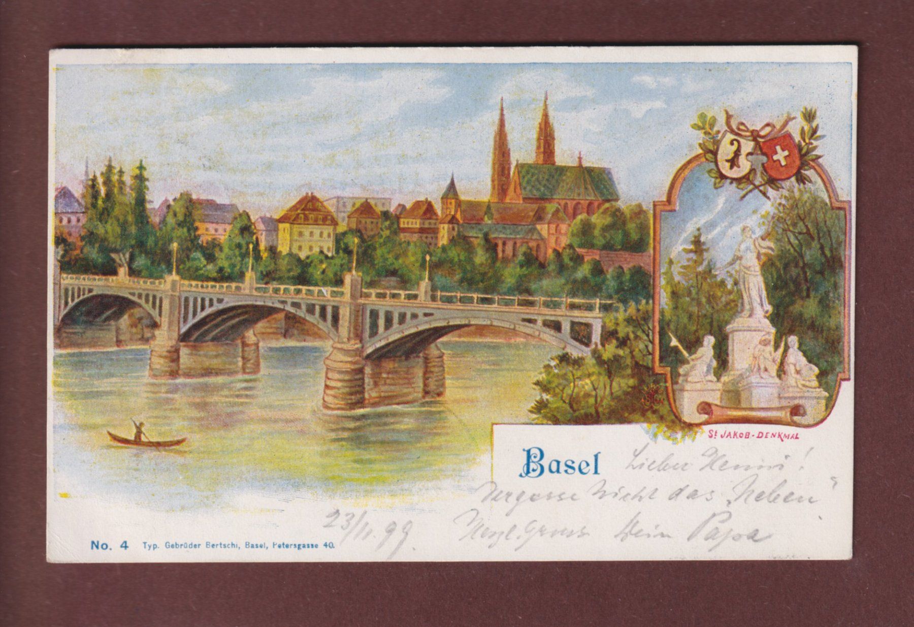 Cartoline postali: BASEL - 1899 – Usato da Pully venduto da nicecards