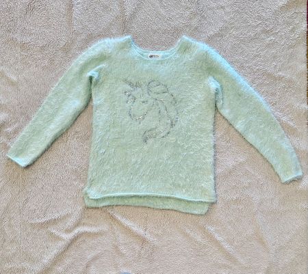 Unicorn Einhorn Pullover türkis mint Gr 170, top erhalten