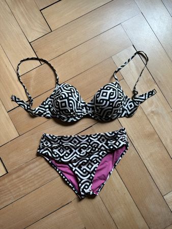 PORT ROSE - Bikini schwarz-weiss gemustert 40
