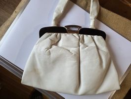 Vintage Leder Handtasche Tasche - toller Art Deco Verschluss