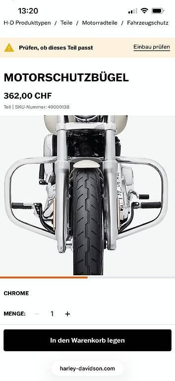 Alle Motorradersatzteile: Crash bar Harley Davidson – Gebraucht aus Morgins von pession1