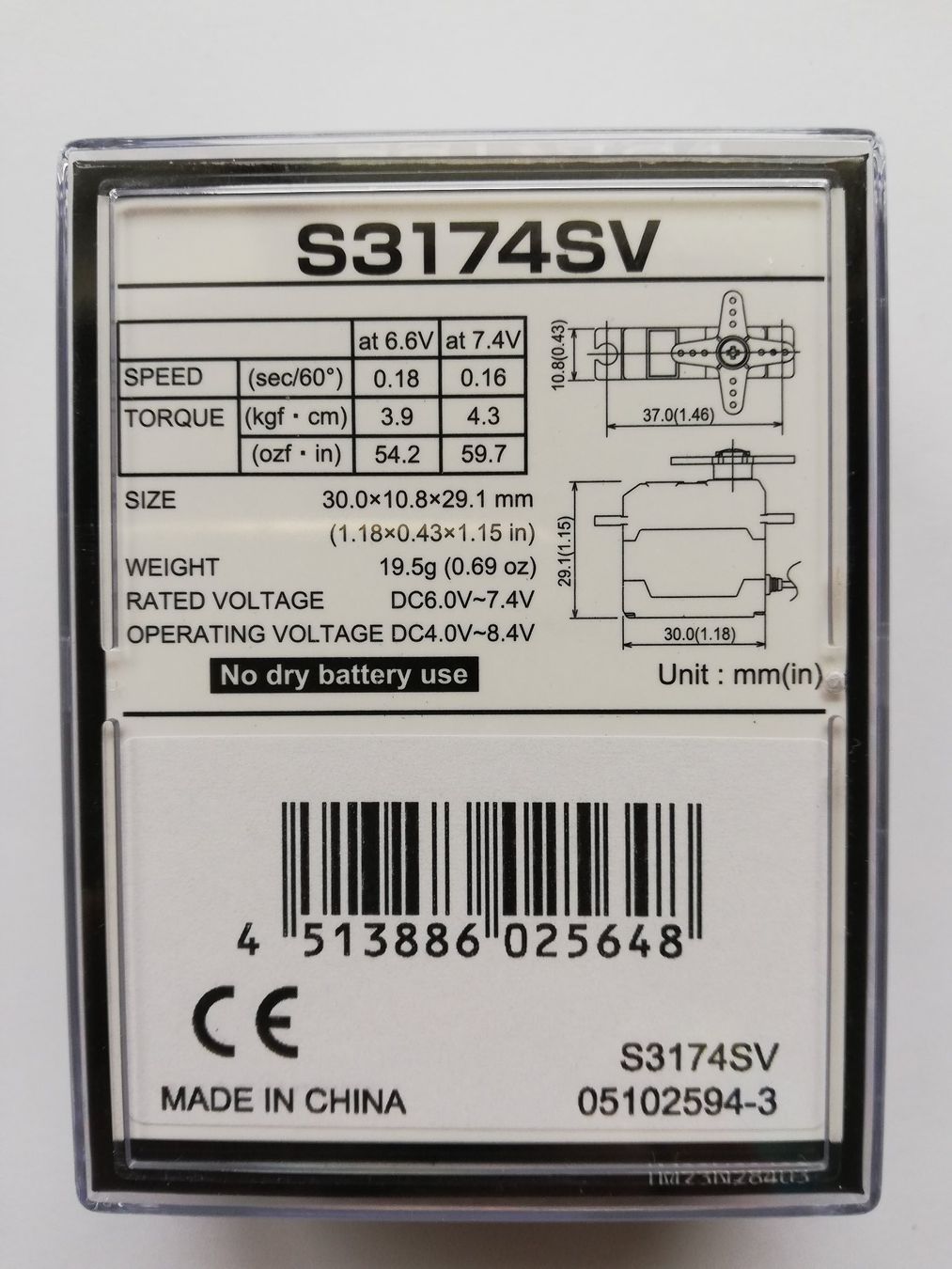 Futaba Modellismo RC: Servo Futaba HV S3174SV – Nuovo e nell'imballaggio originale da Flüh venduto da AMS-Modellbau 1