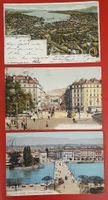 3 Ansichtskarten von Genf 1907