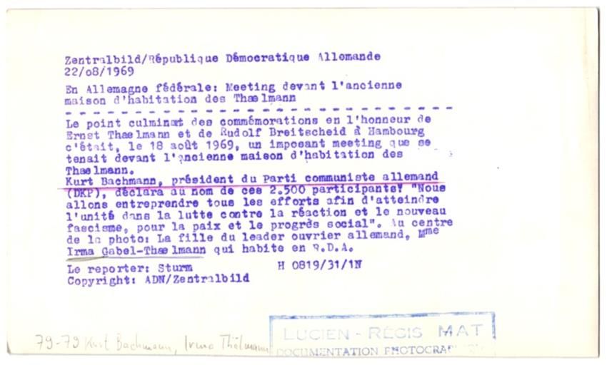 Fotografie & Manifesti: Fotografie Sturm, Kurt Bachmann Vorsitze – Usato da Berlin venduto da bartko-reher 1