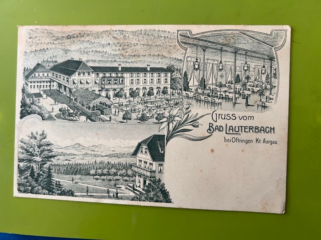 Ansichtskarten: Ansichtskarte Bad Lauterbach bei Oftringen Kr. Aargau 1910 – Gebraucht aus Steinach von Momoco