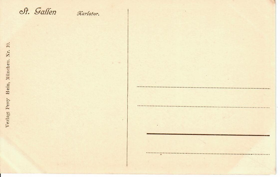 Cartoline postali: St.Gallen Karlstor – Usato da Hochdorf venduto da Ziegel-16 1