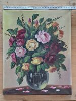 Ölgemälde Rosen in Vase signiert, auf Leinwand