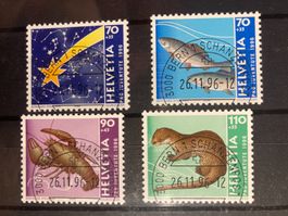 Schweiz 1996 Satz Pro Juventute Tiere 1.Tag Vollstempel Bern