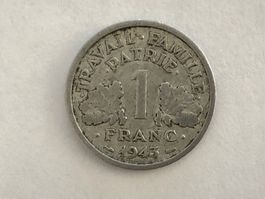Münze Frankreich 1 Franc 1943