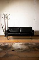 Ledersofa Corbusier Stil | Design Klassiker | Chrom
