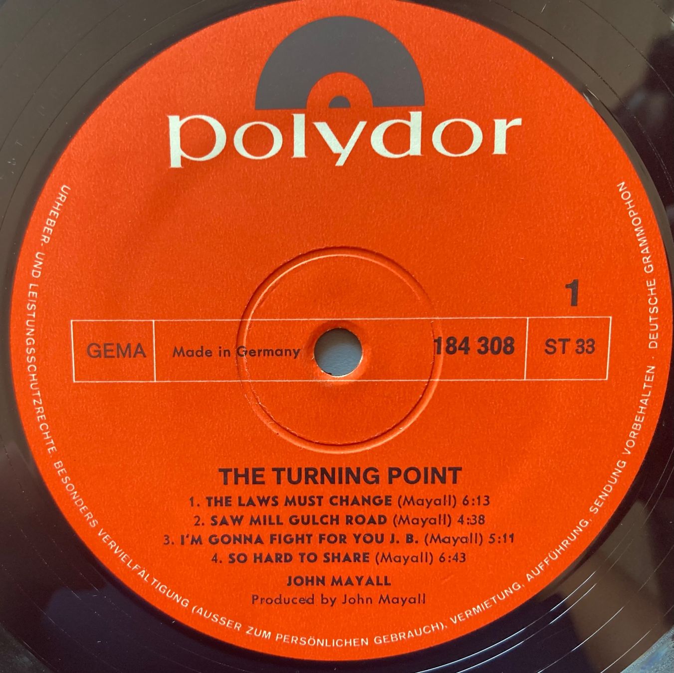 Dischi in vinile: JOHN MAYALL - THE TURNING POINT – Usato da Poliez-Pittet venduto da Newtown-Records 2