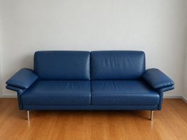 Ledersofa dunkelblau