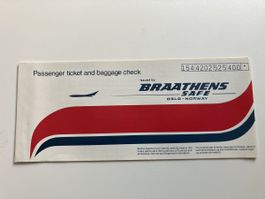 Vintage Braathens Airways ticket