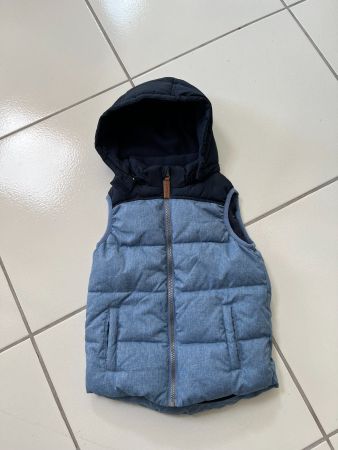 Wattierte Weste mit Kapuze blau / S / 122cm