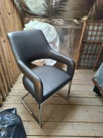 Schwingerstuhl Leder schwarz Metallgestell neu