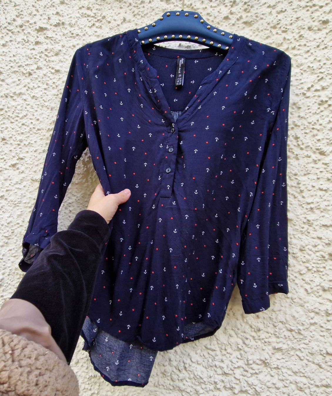 Camicette: Bluse / Tunika blau Rockabilly,Anker/Polka Dots,Gr.36 – Usato da Siblingen venduto da Vany_McDougall 4