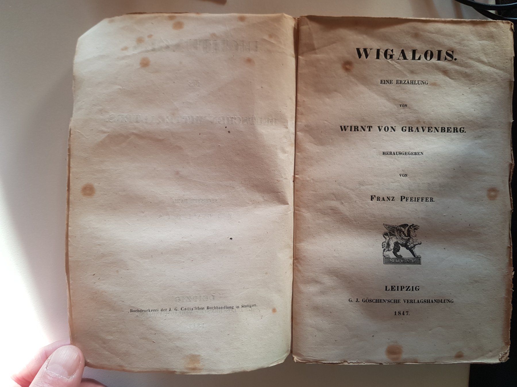 Bücher: antikes Buch: Wigalois aus 1847 – Gebraucht aus Walterswil BE von Lonitti 3