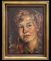 50. er Jahre Porträt Ölgemälde von eine Mädchen