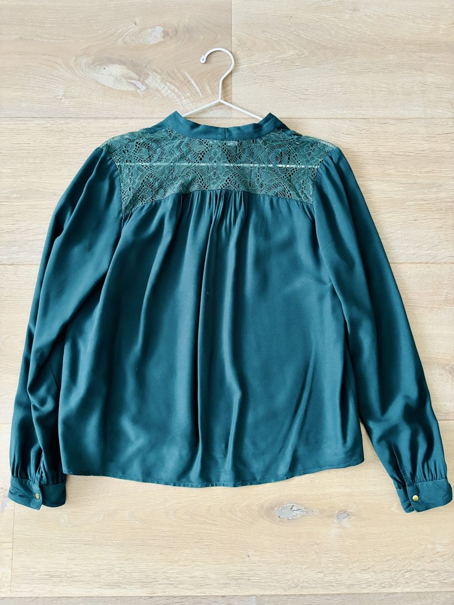 Vero Moda Camicette: Vero Moda Bluse mit Spitze, Gr. S,  dunkelgrün – Usato da Ennetbürgen venduto da Evelyne_G 2