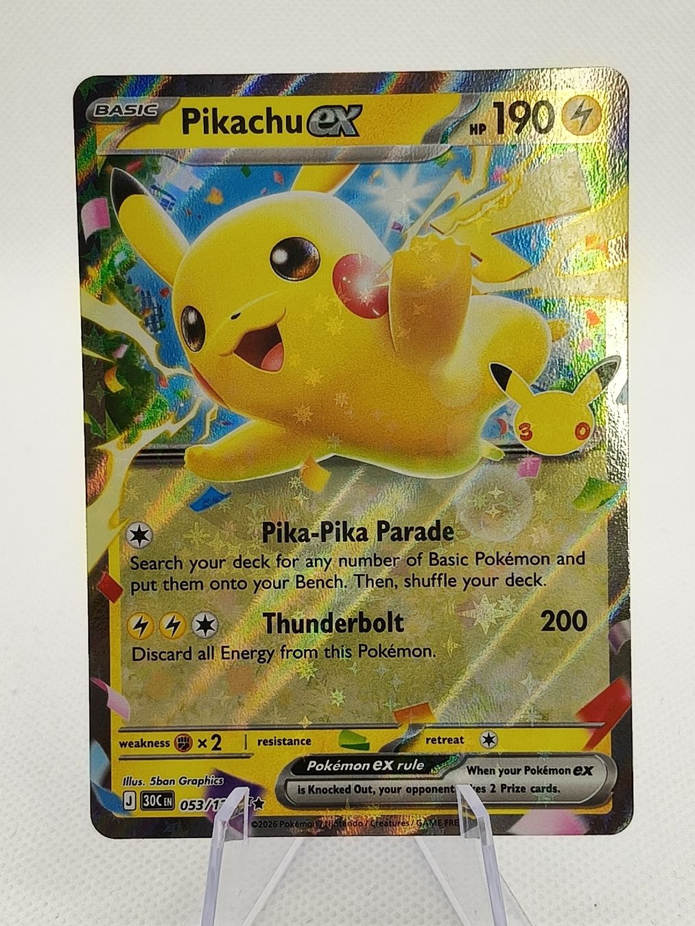 Pokémon Carte collezionabili: Pokemon Pikachu EX 053/128 30th – Nuovo (secondo la descrizione) da Wallbach venduto da GyaradosCollect