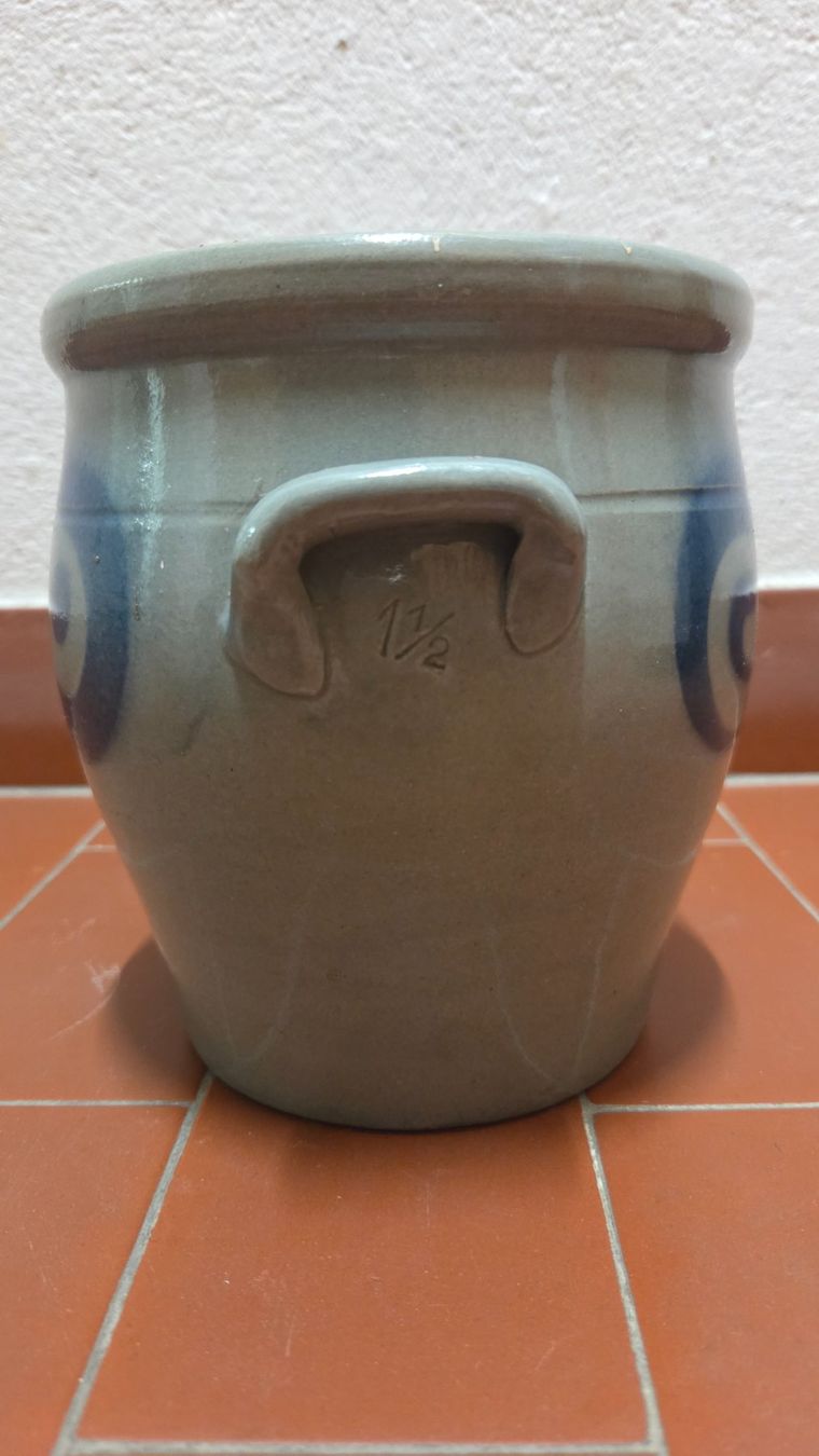 Set di piatti: Pot en grès Landert Suisse - Décor cobalt – Usato da Corseaux venduto da 4CAHUETE 1