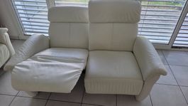 Echtleder 2er Sofa Weiss B165xT90xH105
