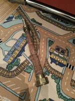 Antike Messing Feuerwehrspritze Leder Schlauch Deko Vintage