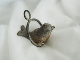 Vogel Anhänger Metall Figur Vintage Deko Patina 5 cm